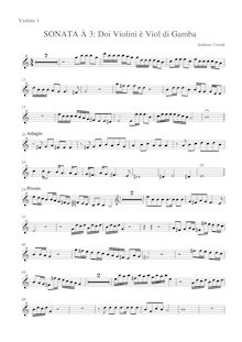 Partition violon 1, Sonata à 3, Oswald, Andreas