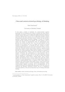Chess and content-oriented psychology of thinking