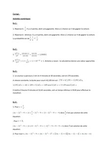 Corrigé Brevet Maths 2012