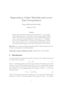 Hypersurfaces of Spinc Manifolds and Lawson Type Correspondence