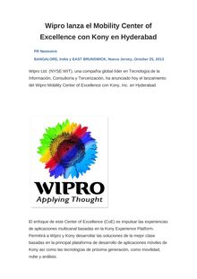 Wipro lanza el Mobility Center of Excellence con Kony en Hyderabad