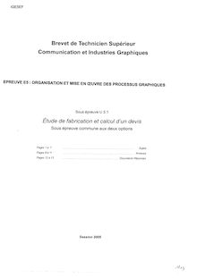 Etude de fabrication et calcul d un devis 2005 BTS Communication et industries graphiques