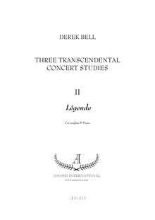 Partition , Legende, Three Transcendental Concert études, Bell, Derek
