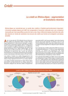 Le crédit en Rhône-Alpes : segmentation et évolutions récentes