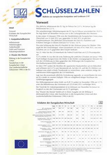 SCHLÜSSELZAHLEN. Bulletin zur europäischen Konjunktur und Synthesen 5/97