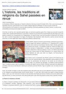 Burkina Faso _ L'histoire, les traditions et religions du Sahel ...