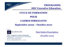 Programme Cadres Dirigeants 09-10 - Programme CADRES 2009-2010 ...