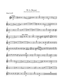Partition cor 1, 2 (en D), Don Giovanni, Il dissoluto punito ossia il Don Giovanni