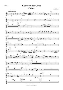 Partition hautbois 1, hautbois Concerto, C major, Haydn, Joseph