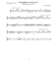 Partition trompette 1 (C), Symphony No.1, C major, Rondeau, Michel par Michel Rondeau