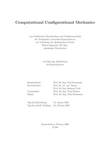 Computational configurational mechanics [Elektronische Ressource] / von Ralf Denzer