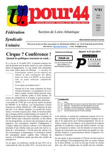 Journal départemental de la section FSU de Loire-Atlantique n°81 - Juin 2013