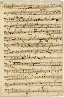 Partition Basso Continuo, Quadri a violon, Flauto traverso, viole de gambe di gambe o violoncelle et Fondamento