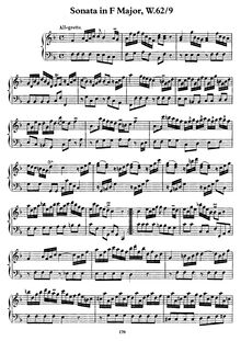 Partition complète, Sonata en F, Wq.62/9, F, Bach, Carl Philipp Emanuel