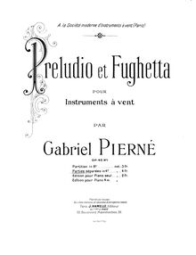 Partition bassons 1 et 2, 3 pièces Formant  de Concert, Op.40, Pierné, Gabriel