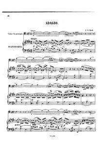 Partition de piano, violon Sonata, G minor, Bach, Carl Philipp Emanuel