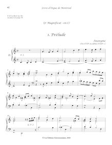 Partition 37-4, (5e) Magnificat, en C: , Prélude - , Duo - , Trio - , Cornet - , (Fugue à 3 ou Trio) - , Dialogue, Livre d orgue de Montréal