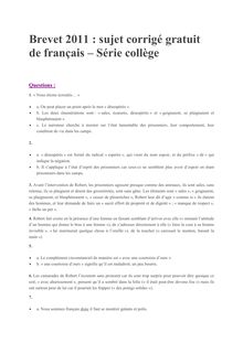 Brevet 2011 Francais Corrige