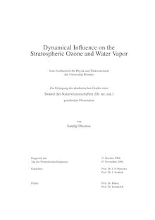 Dynamical influence on the stratospheric ozone and water vapor [Elektronische Ressource] / von Sandip Dhomse