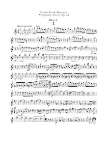 Partition hautbois 1, 2, Symphony No.3, Rimsky-Korsakov, Nikolay