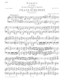 Partition complète, Piano Sonata No. 14 en A minor, Schubert, Franz par Franz Schubert
