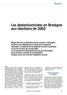Les abstentionnistes en Bretagne aux élections de 2002 (Octant n° 92)