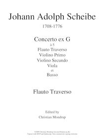 Partition Flauto traverso solo, Concerto pour flûte et cordes, Concerto ex G