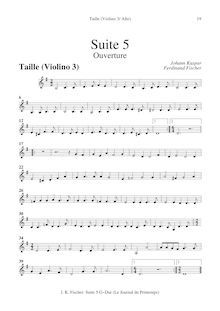 Partition  5 en G major - alternate parties(violons III pour altos I, Octave violon/Violotta pour altos II, Cembalo/ Organo), Le Journal Du Printemps