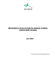 Méthodes d’évaluation du risque cardio-vasculaire global - Risque cardio vasculaire rapport