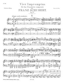 Partition complète, Impromptus Op.90, Schubert, Franz