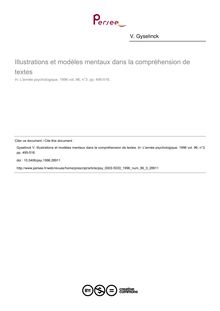 Illustrations et modèles mentaux dans la compréhension de textes - article ; n°3 ; vol.96, pg 495-516