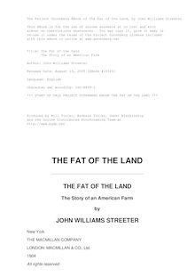 The Fat of the Land - The Story of an American Farm