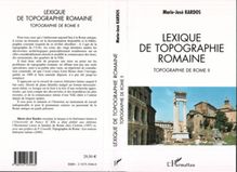 LEXIQUE DE TOPOGRAPHIE ROMAINE