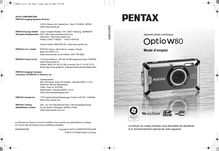 Notice Appareil Photo numériques Pentax  Optio W80