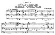 Partition , Cantabile, 3 Pièces pour Grand Orgue, Franck, César