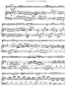 Partition No.2 en D Major, violon sonates, Haydn, Joseph