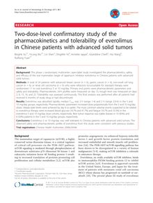 Two-dose-level confirmatory study of the pharmacokinetics and tolerability of everolimus in Chinese patients with advanced solid tumors