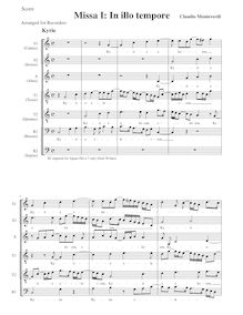 Partition complète, Missa da Capella a sei voci fatta sopra il motetto en illo tempore del Gomberti