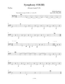 Partition Tuba, Symphony No.18, B-flat major, Rondeau, Michel par Michel Rondeau