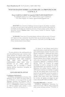 Nuevos datos sobre la flora de la provincia de Cuenca, V