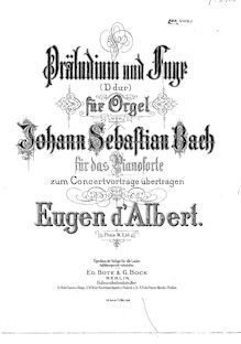 Partition complète, Prelude et Fugue en D major, BWV 532, D major