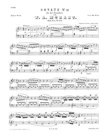 Partition complète, Piano Sonata No.17, B♭ major, Mozart, Wolfgang Amadeus