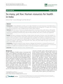 So many, yet few: Human resources for health in India