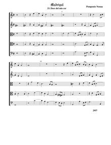 Partition 3, Doce del mio cor - partition complète (Tr A T T B), Madrigali a 5 voci, Libro 5