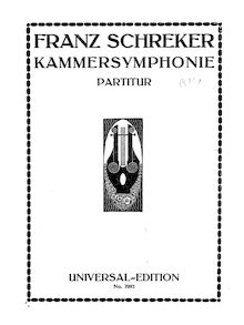 Partition complète, Kammersymphonie, Schreker, Franz par Franz Schreker