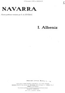 Partition complète, Navarra, Albéniz, Isaac par Isaac Albéniz