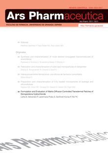 Formulation and Evaluation of Matrix Diffusion Controlled Transdermal Patches of Domperidone hydrochloride