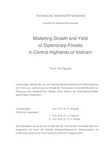 Modelling growth and yield of Dipterocarp forests in Central Highlands of Vietnam [Elektronische Ressource] / Thanh Tan Nguyen