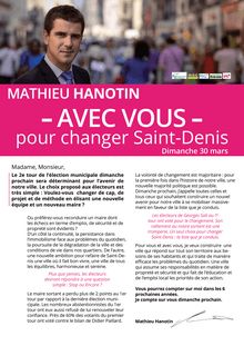 Mathieu Hanotin - Avec vous - pour changer Saint-Denis