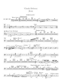 Partition timbales, Triangle, Tabbourine, Xylophone, cymbales, Debussy, Claude